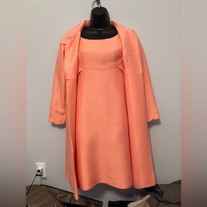 Vintage Peach Dress and Coat Set